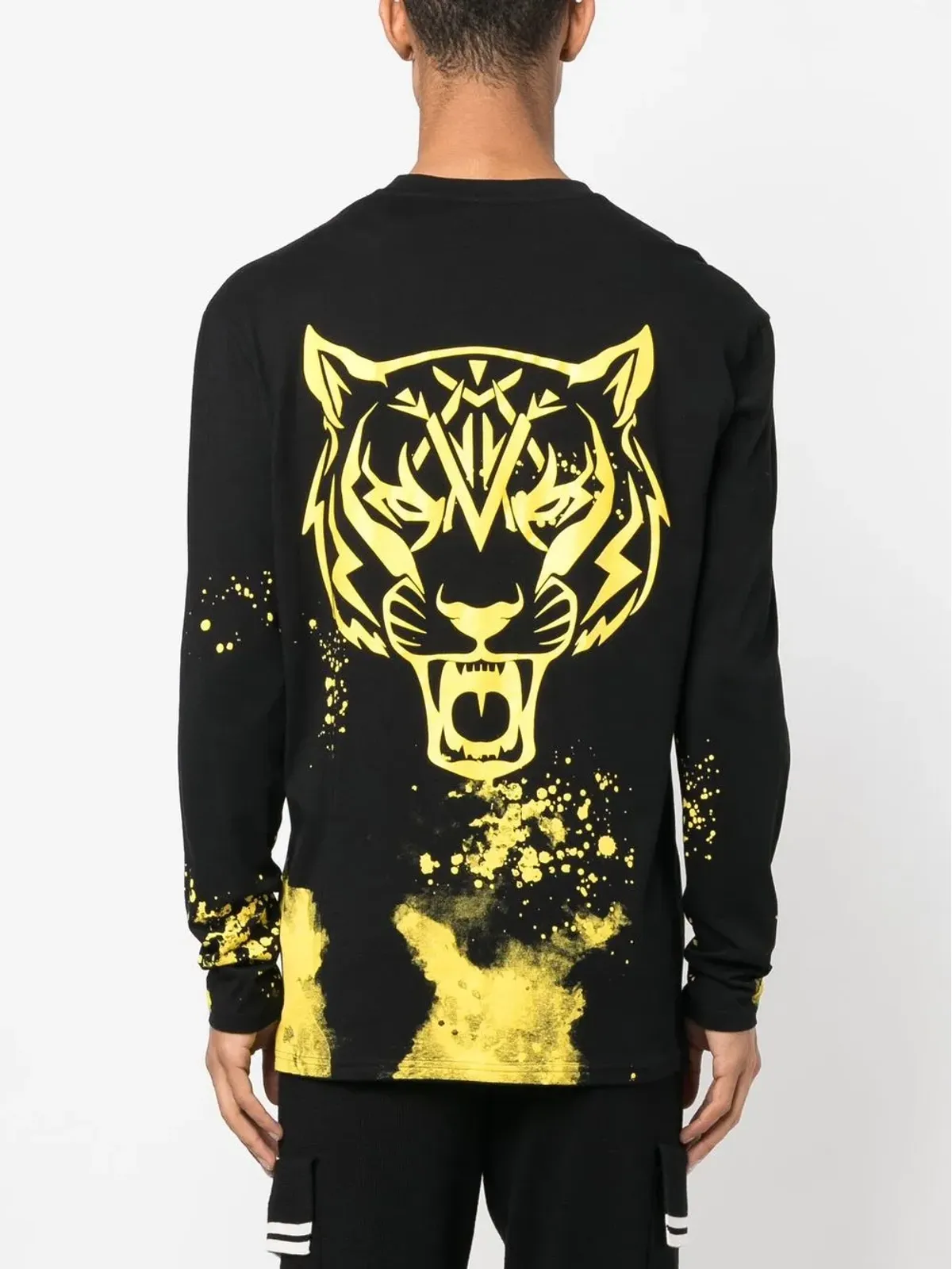 Plein Sport ペイントスプラター プリント長袖Tシャツ - 画像4