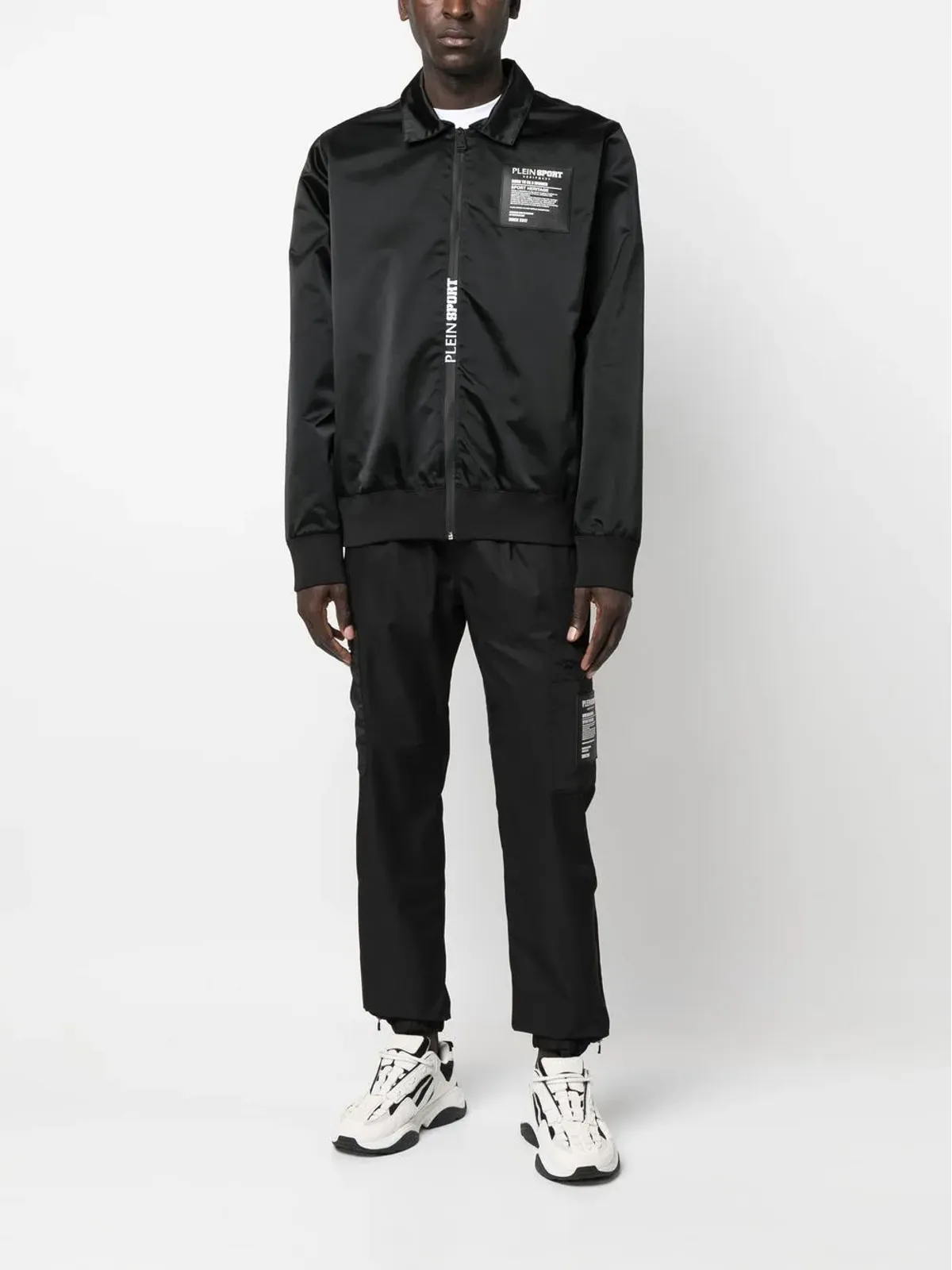 Plein Sport ロゴパッチジップアップシャツジャケット - 画像2