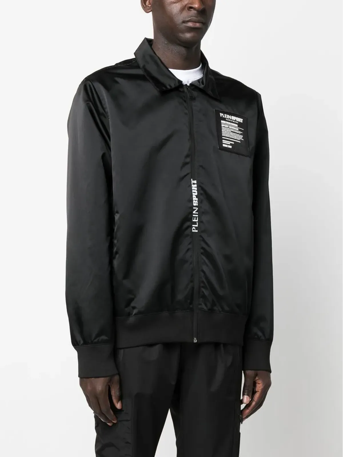 Plein Sport ロゴパッチジップアップシャツジャケット - 画像3