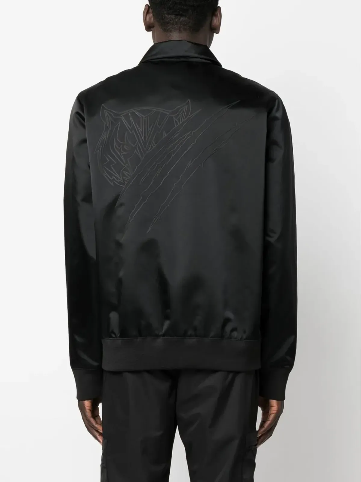 Plein Sport ロゴパッチジップアップシャツジャケット - 画像4