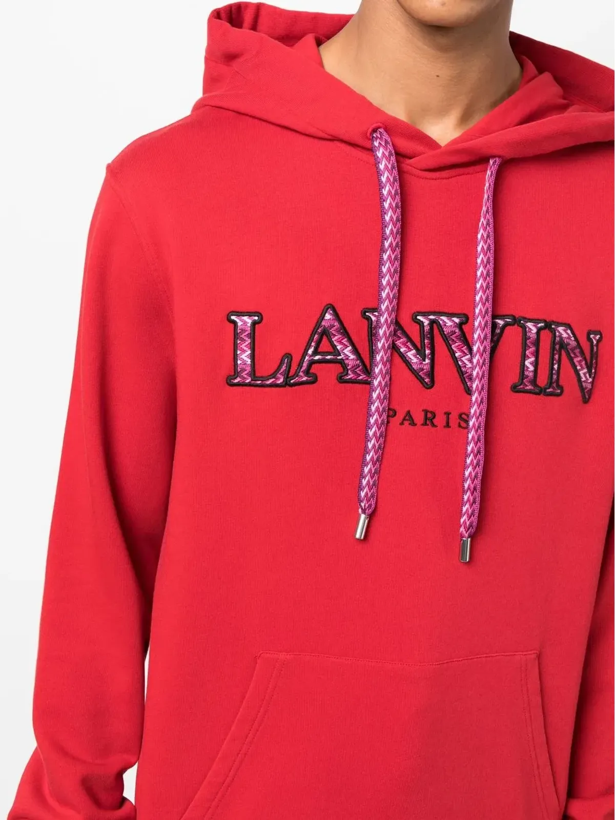 Lanvin ロゴアップリケ コットンジャージー フーディ - 画像5