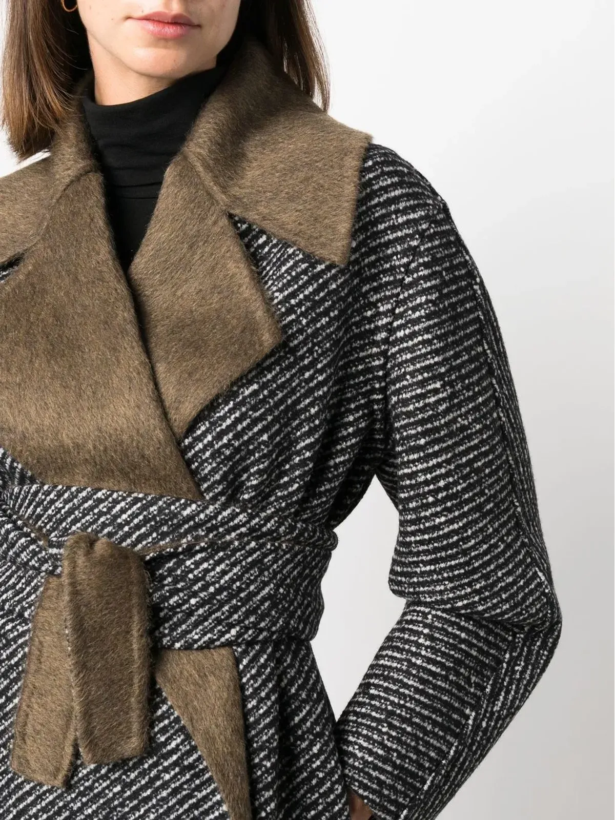 Max Mara リバーシブル ベルト付き ミドル丈コート - ブラック - 画像5