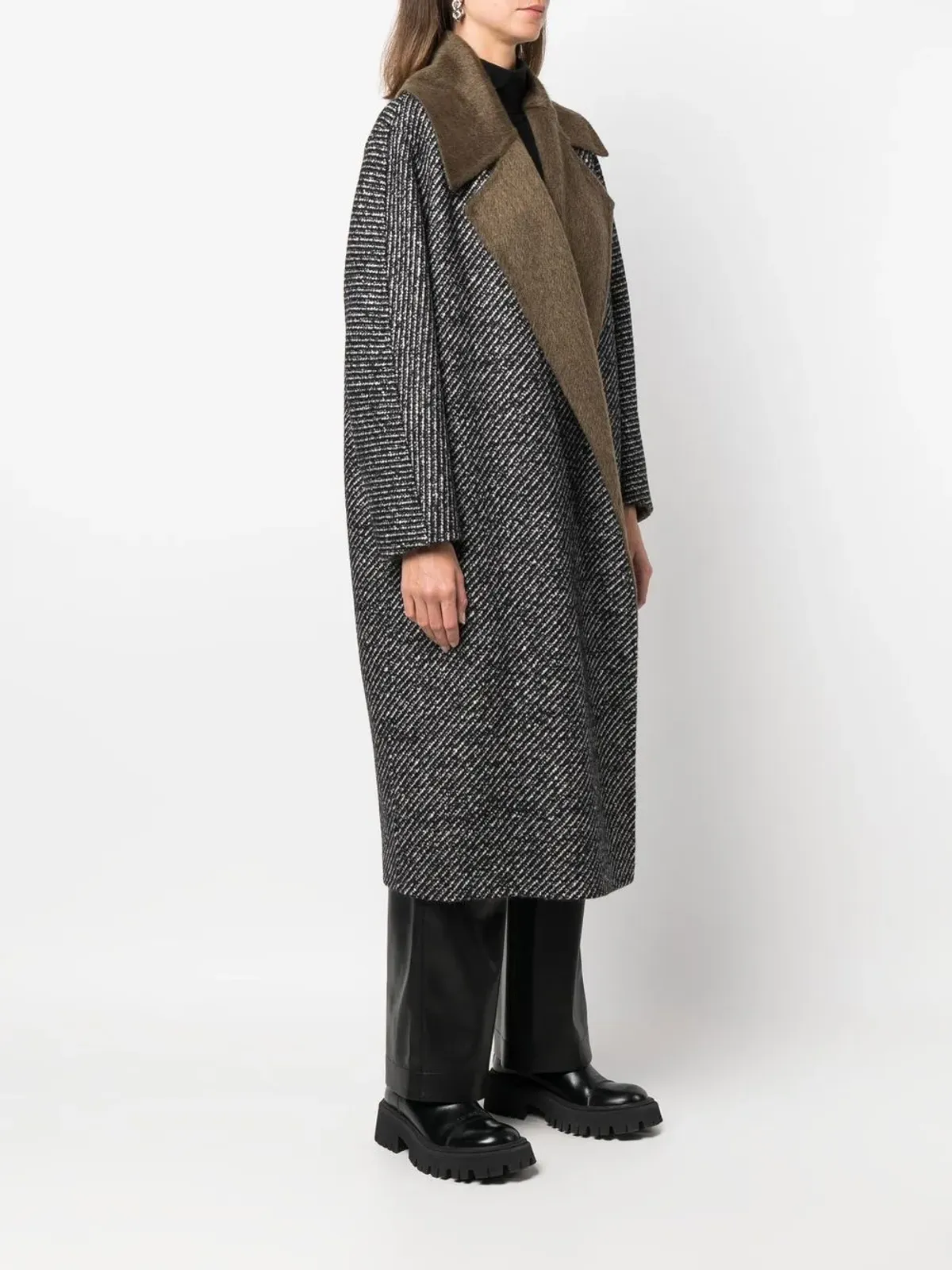 Max Mara リバーシブル ベルト付き ミドル丈コート - ブラック - 画像3