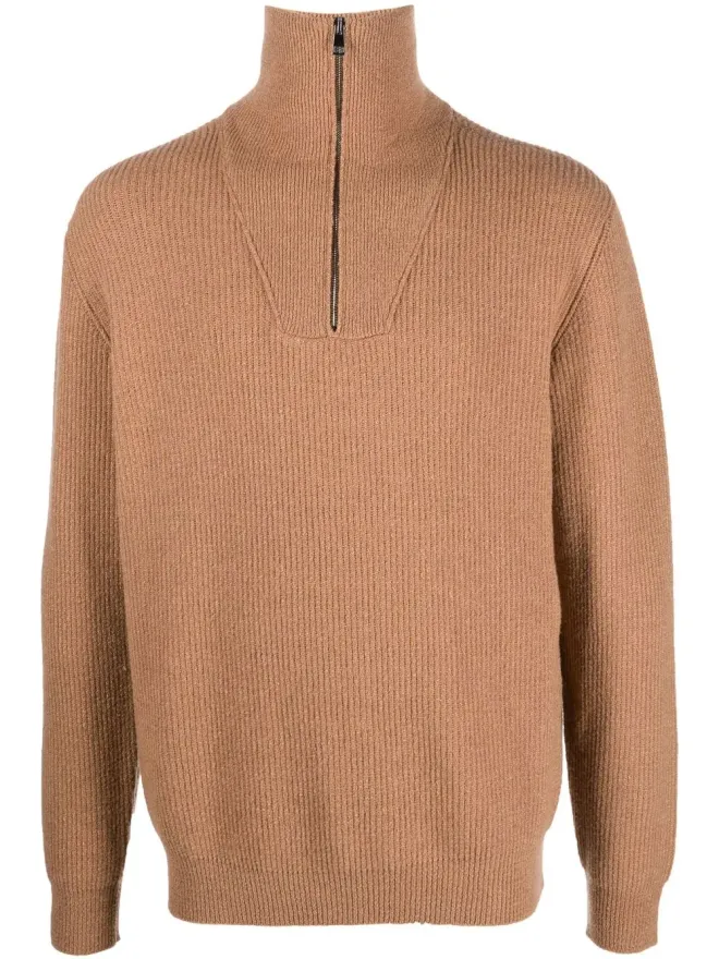 Roberto Collina Roberto Collina ハーフジップリブ編みセーターの商品画像