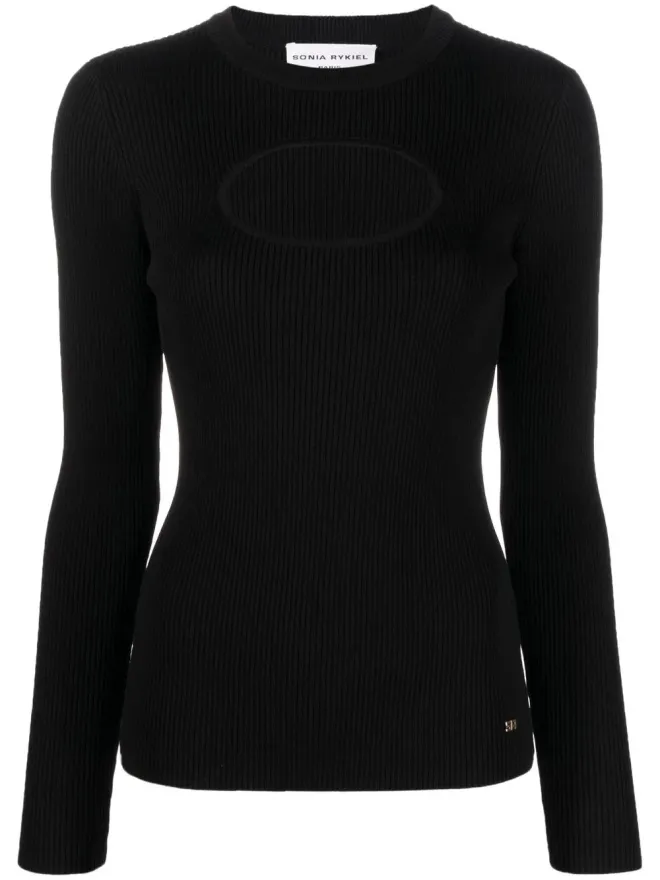 Sonia Rykiel Sonia Rykiel カットアウト長袖トップス - ブラックの商品画像