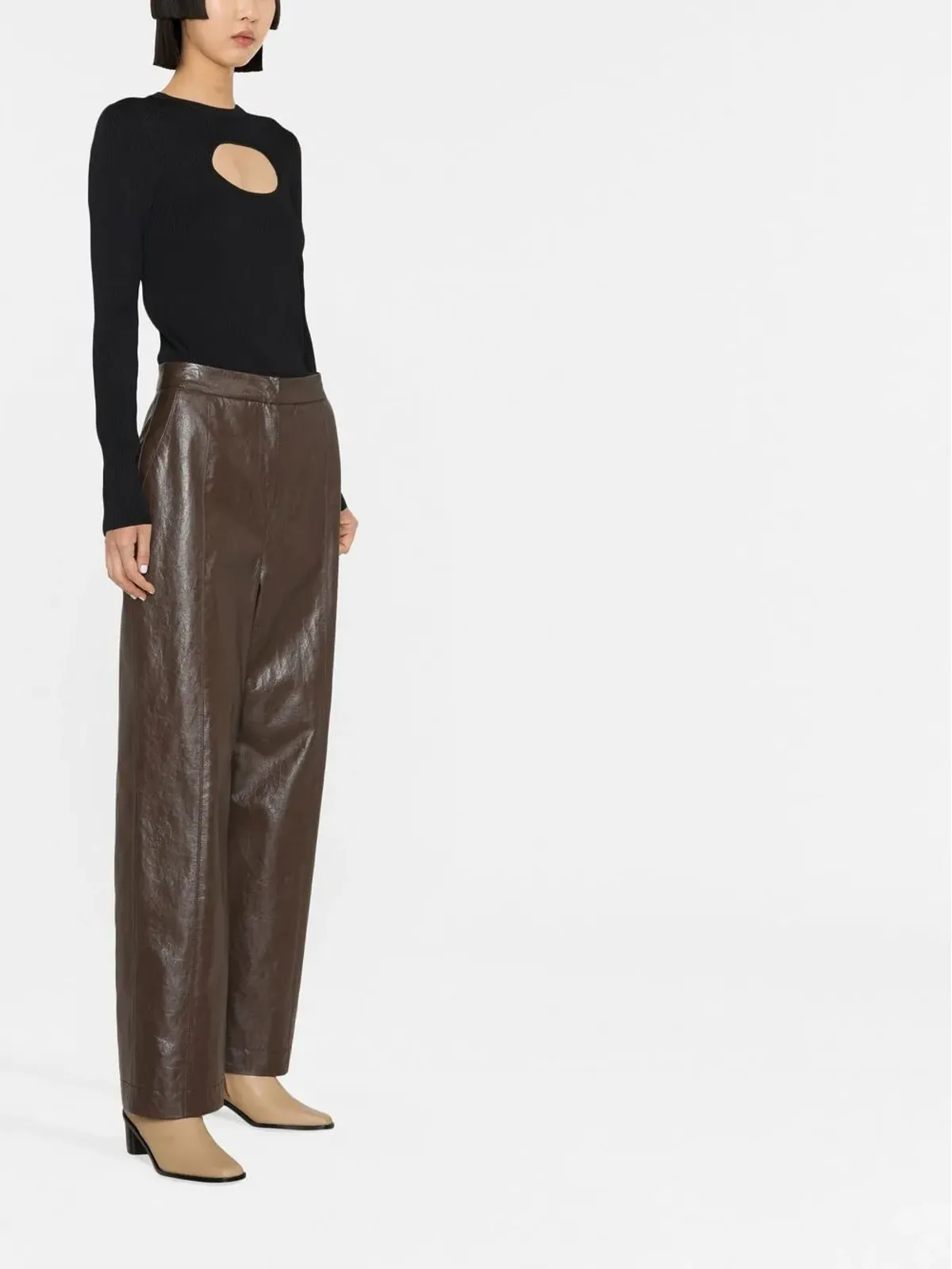 Sonia Rykiel カットアウト長袖トップス - ブラック - 画像3