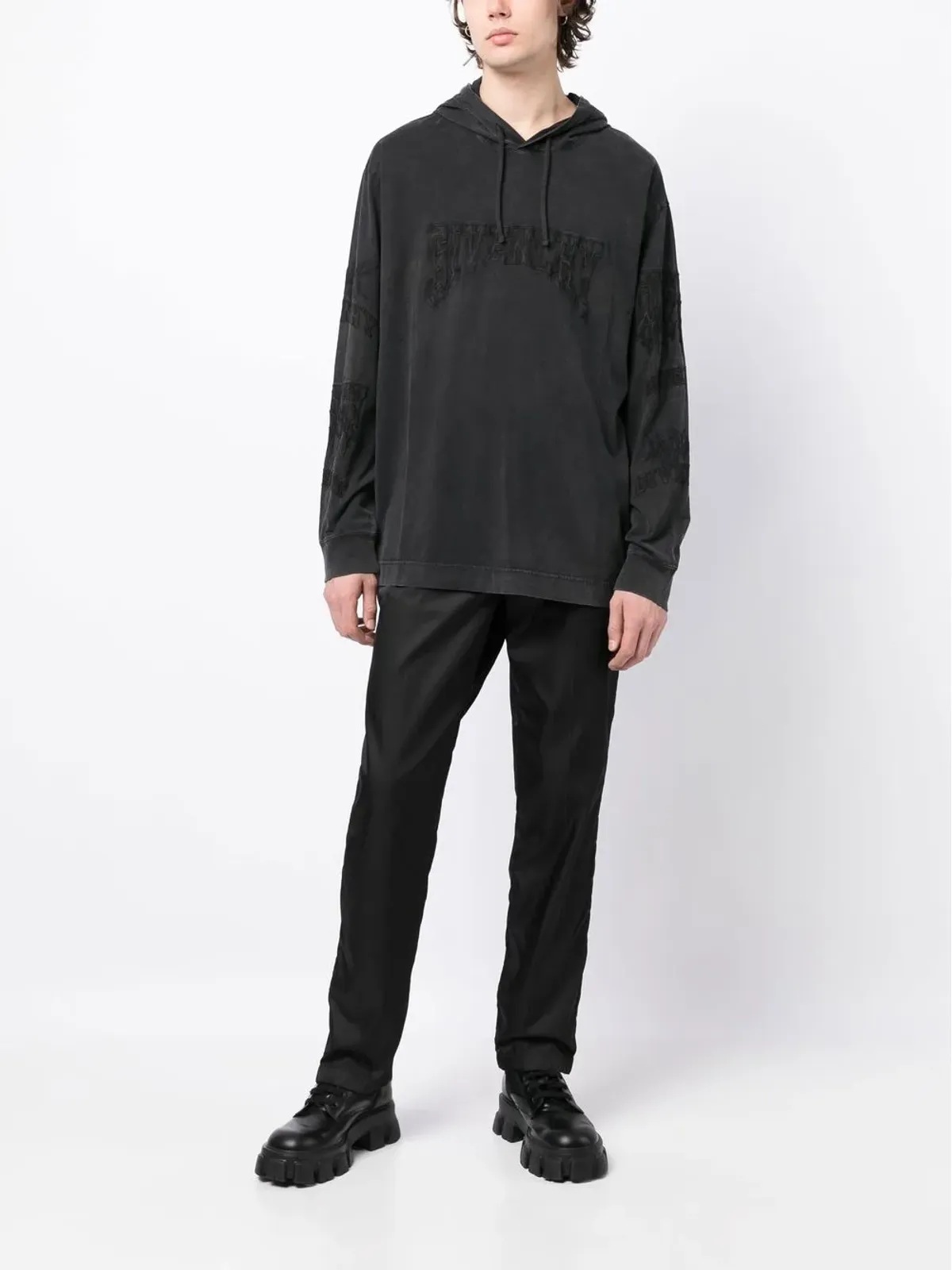 Givenchy 刺繍ロゴ入りフェードエフェクトパーカー - 画像2