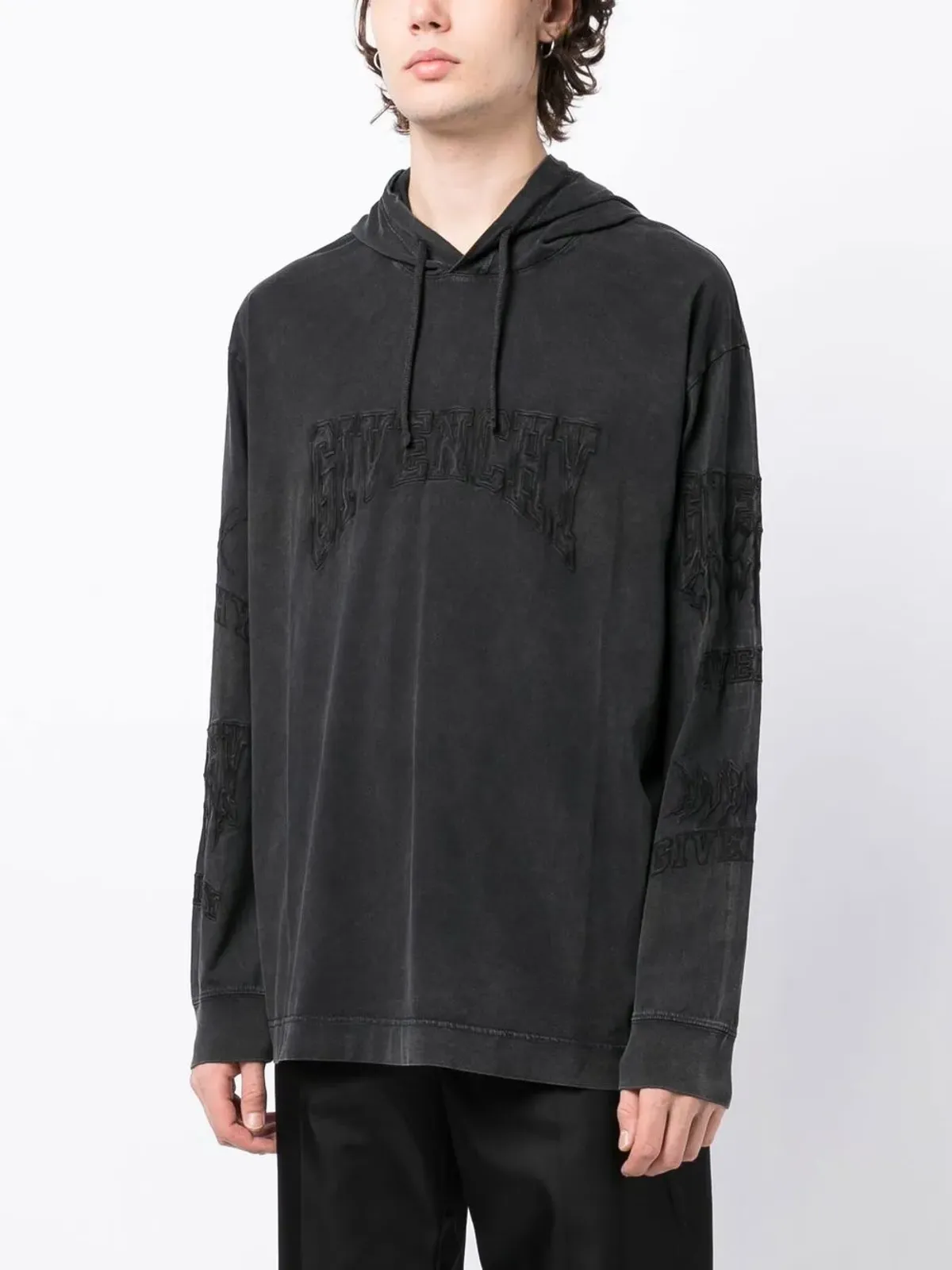 Givenchy 刺繍ロゴ入りフェードエフェクトパーカー - 画像3