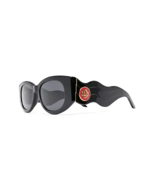 Casablanca Memphis oval-frame sunglasses - Black - サムネイル2