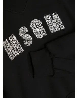 MSGM Kids クリスタルロゴスウェットシャツ - ブラック - サムネイル3