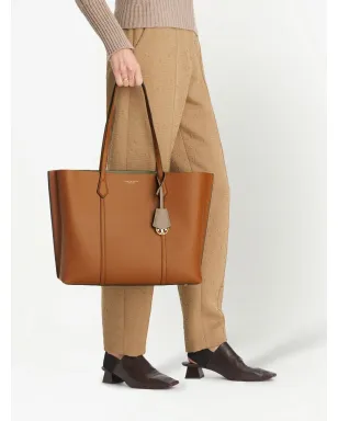Tory Burch レザー ロゴプリント トートバッグ ブラウン - サムネイル2