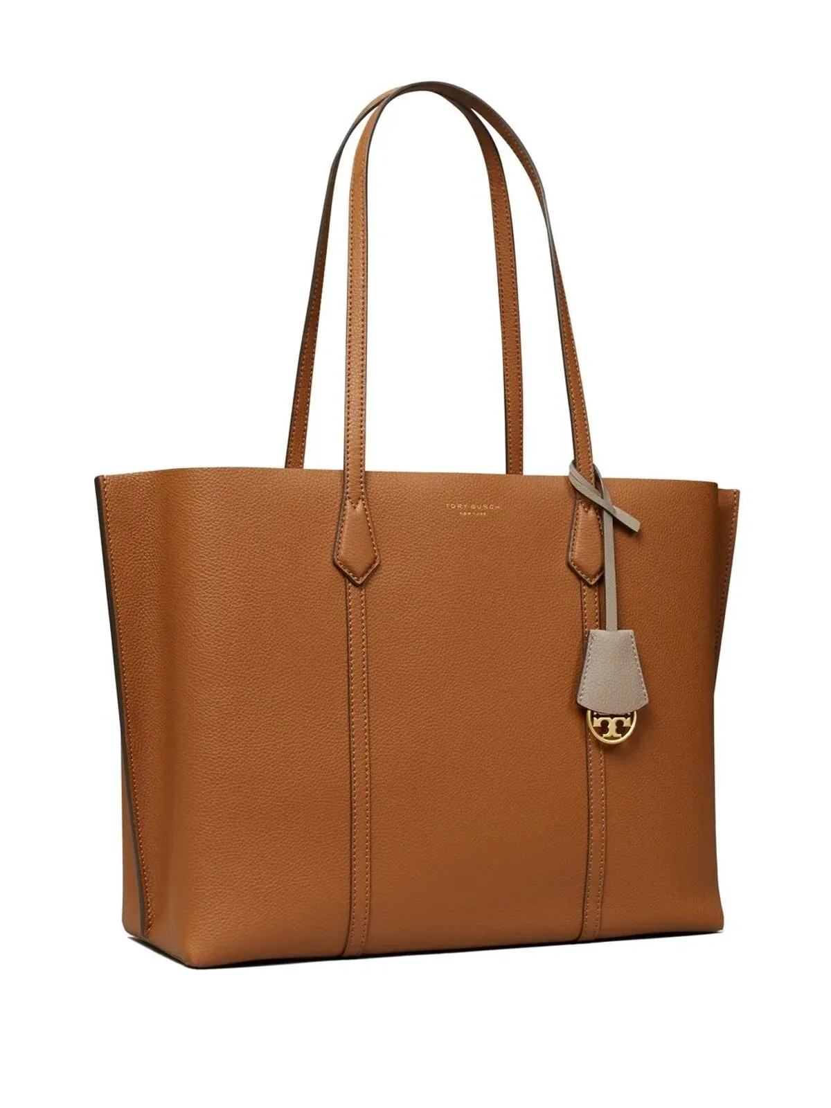 Tory Burch レザー ロゴプリント トートバッグ ブラウン - 画像3