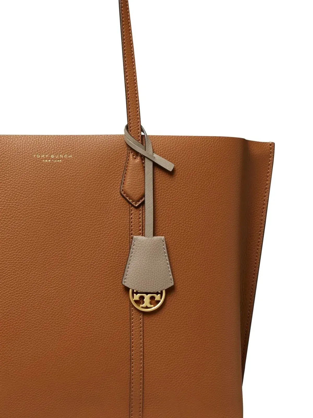 Tory Burch レザー ロゴプリント トートバッグ ブラウン - 画像4