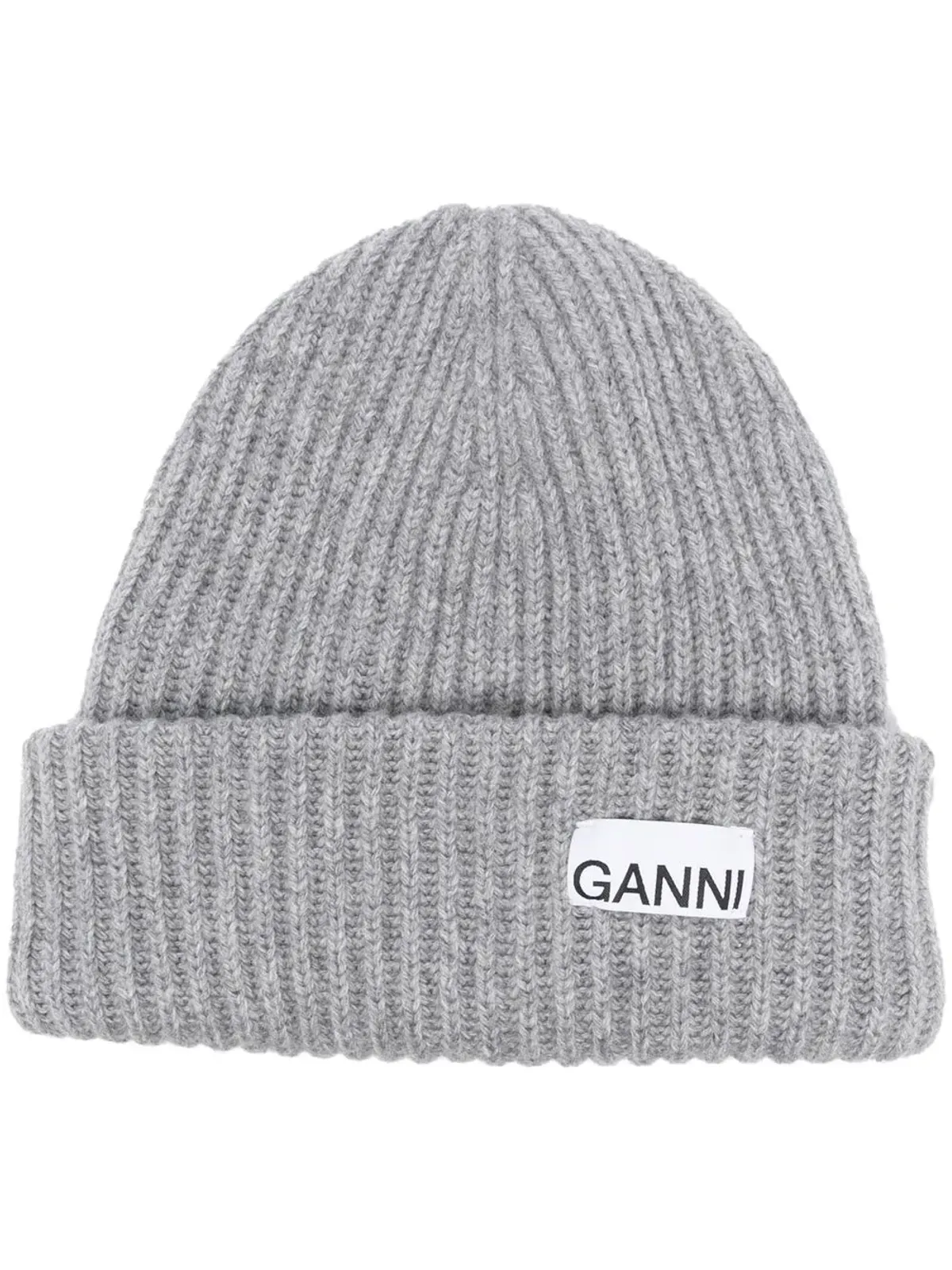 GANNI ロゴパッチ リブ編みビーニー - 画像1