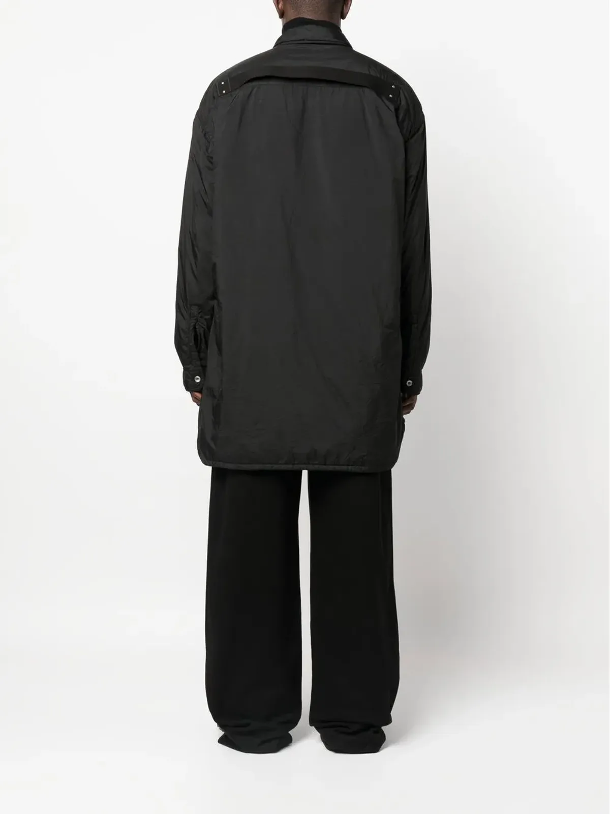 Rick Owens DRKSHDW ロングシャツジャケット ブラック - 画像4