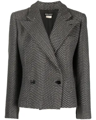 Giorgio Armani Pre-Owned 1990年代 ブークレ ダブルブレスト ジャケット - サムネイル1