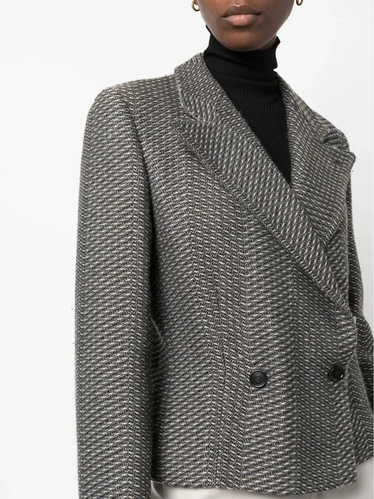 Giorgio Armani Pre-Owned 1990年代 ブークレ ダブルブレスト ジャケット - 画像5