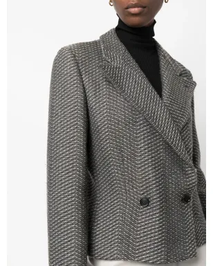 Giorgio Armani Pre-Owned 1990年代 ブークレ ダブルブレスト ジャケット - サムネイル5