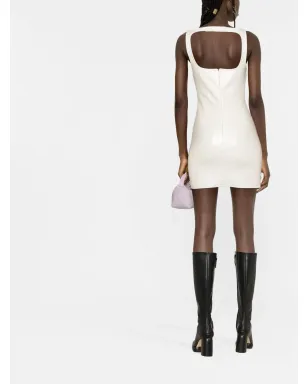 Courrèges フェイクレザー ノースリーブ ミニドレス - サムネイル4