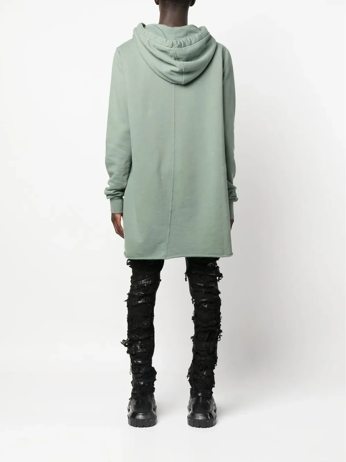Rick Owens DRKSHDW リブトリム長袖フーディー - 画像4