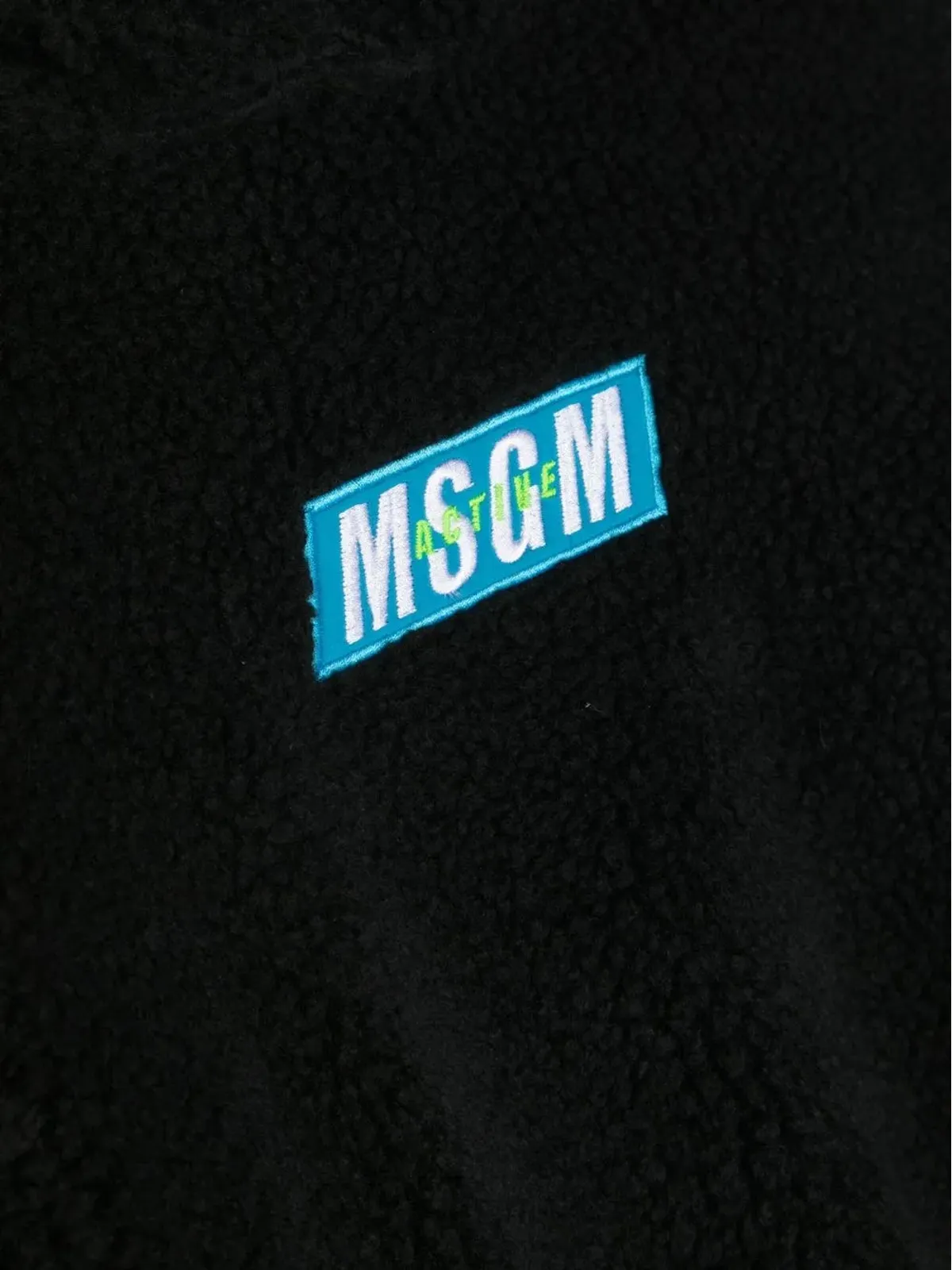 MSGM Kids ロゴ刺繍 テディフーディー - 画像3