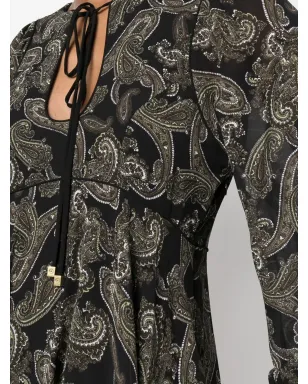 Michael Michael Kors ペイズリープリント長袖ドレス ブラック - サムネイル5