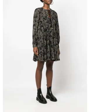 Michael Michael Kors ペイズリープリント長袖ドレス ブラック - サムネイル3
