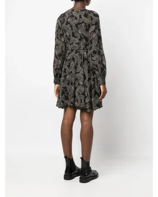 Michael Michael Kors ペイズリープリント長袖ドレス ブラック - サムネイル4