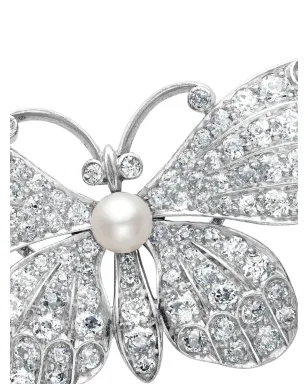 Pragnell Vintage Edwardian platinum diamond and pearl brooch - Silver - サムネイル2