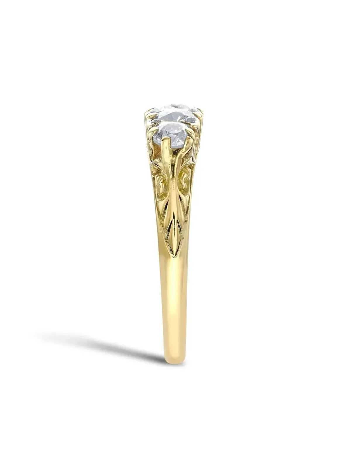 Pragnell Vintage 18kt イエローゴールド ヴィクトリア朝風 ダイヤモンド5石リング - 画像3