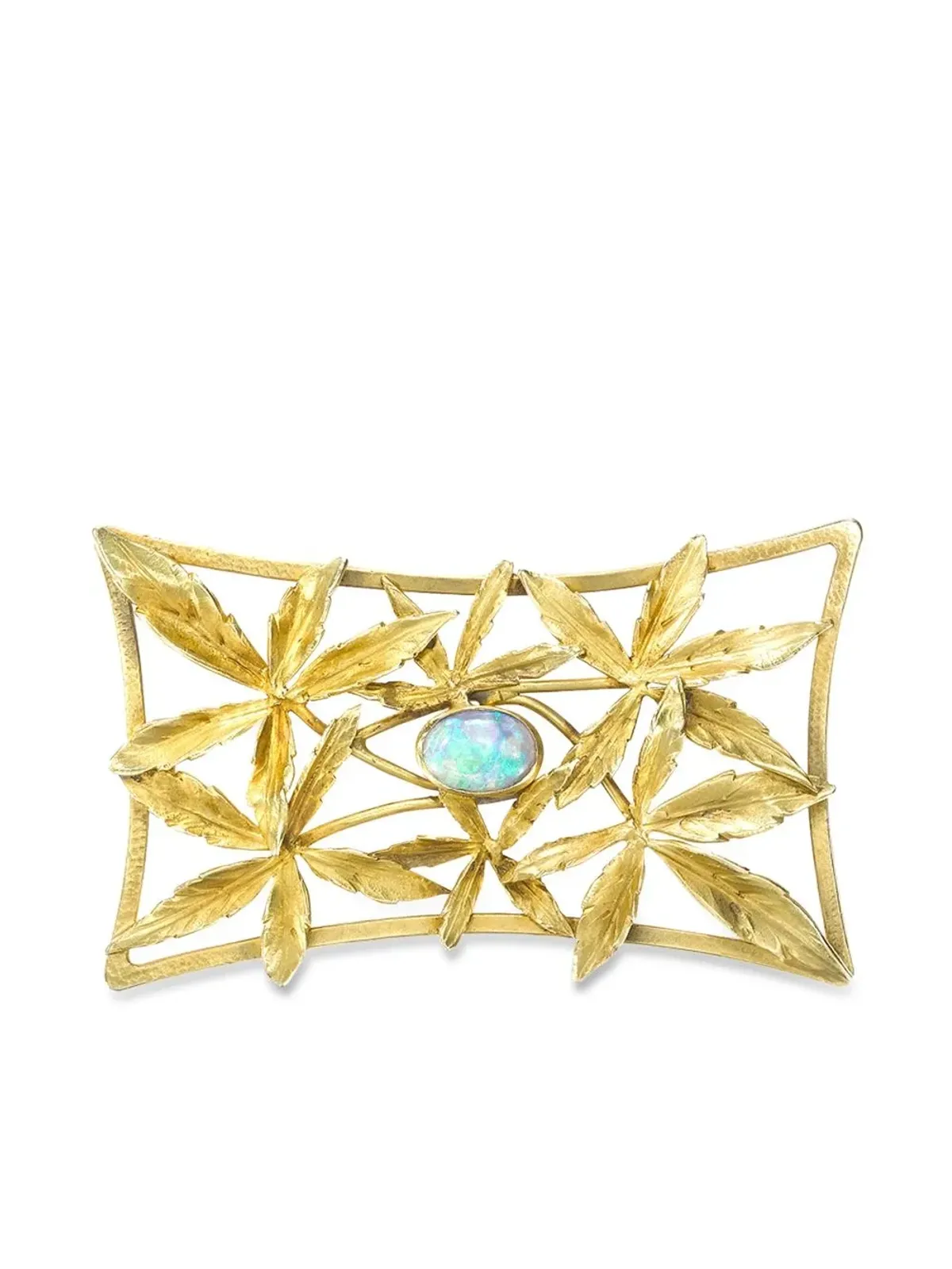 Pragnell Vintage 18kt イエローゴールド アンティーク・ヌーヴォー オパール ブローチ - 画像1
