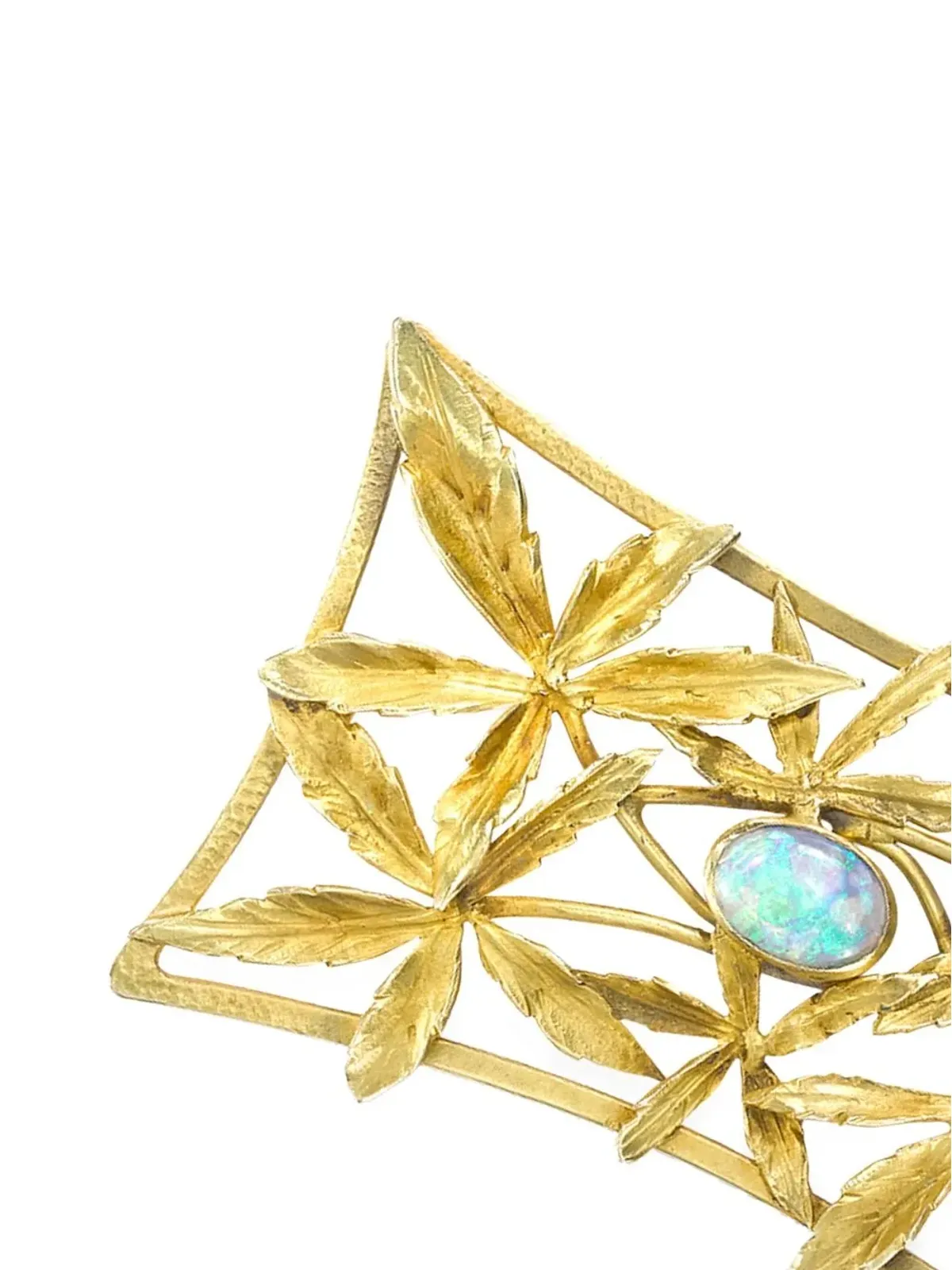 Pragnell Vintage 18kt イエローゴールド アンティーク・ヌーヴォー オパール ブローチ - 画像2