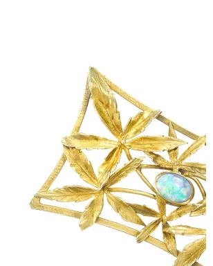 Pragnell Vintage 18kt イエローゴールド アンティーク・ヌーヴォー オパール ブローチ - サムネイル2