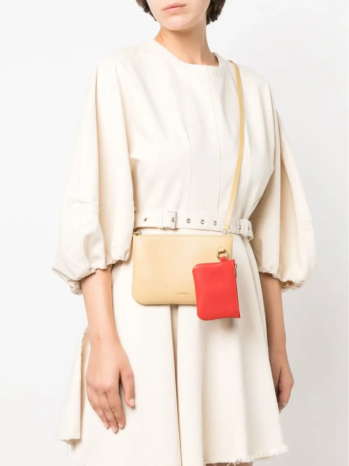 Jil Sander ロゴレタリング レザー クロスボディバッグ - 画像2