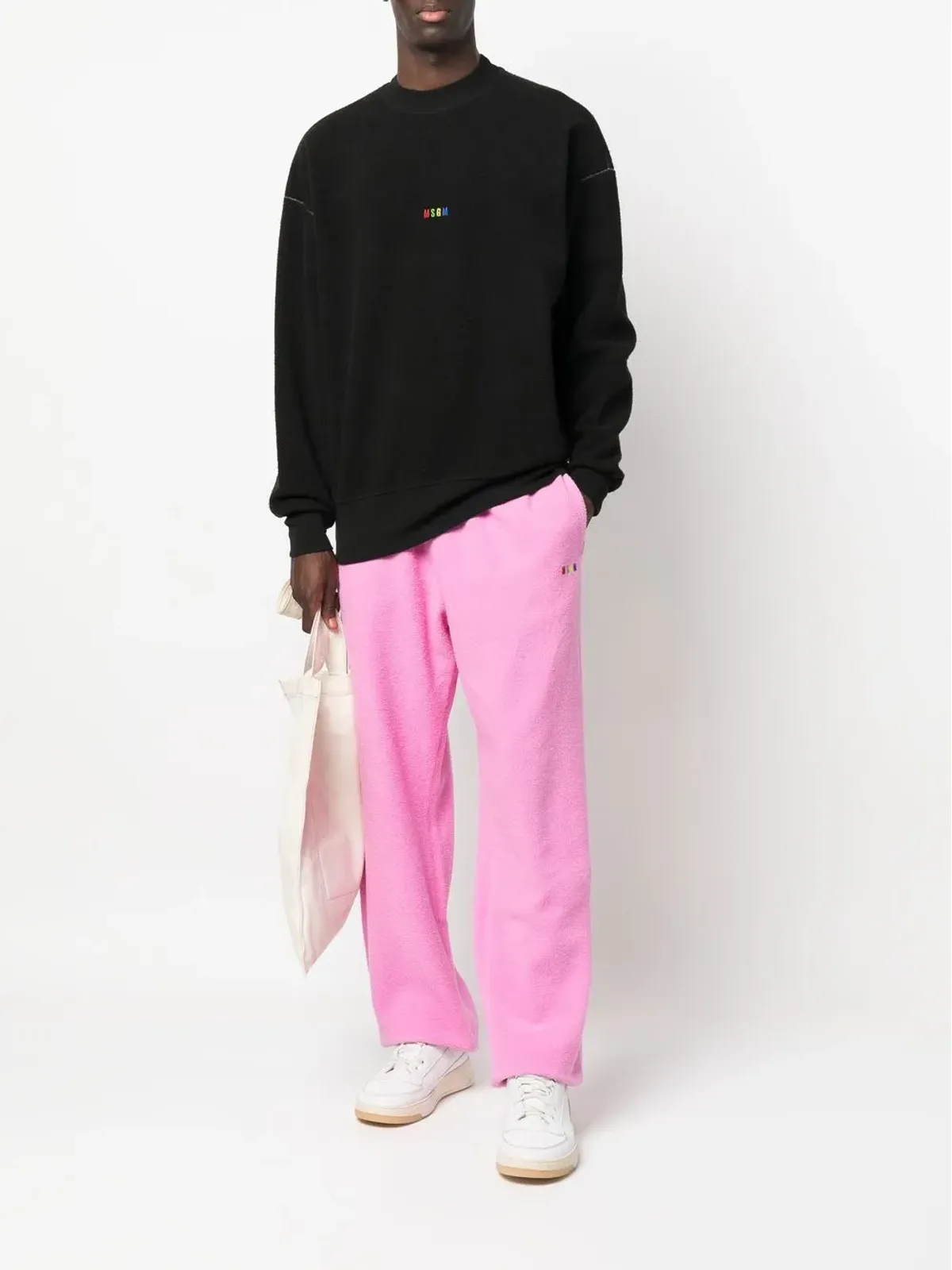 MSGM ロゴ刺繍フリーススウェット - 画像2