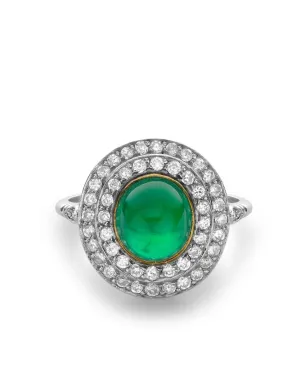 Pragnell Vintage 1901-1910年 プラチナ製 ターゲットエメラルドとダイヤモンド リング - サムネイル1