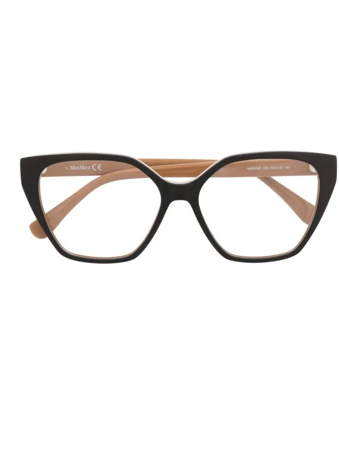 Max Mara Eyewear Max Mara Eyewear ジオメトリックフレーム眼鏡 - ブラックの商品画像