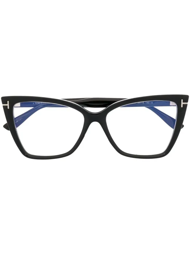 TOM FORD Eyewear TOM FORD Eyewear 黒の幾何学フレーム眼鏡の商品画像