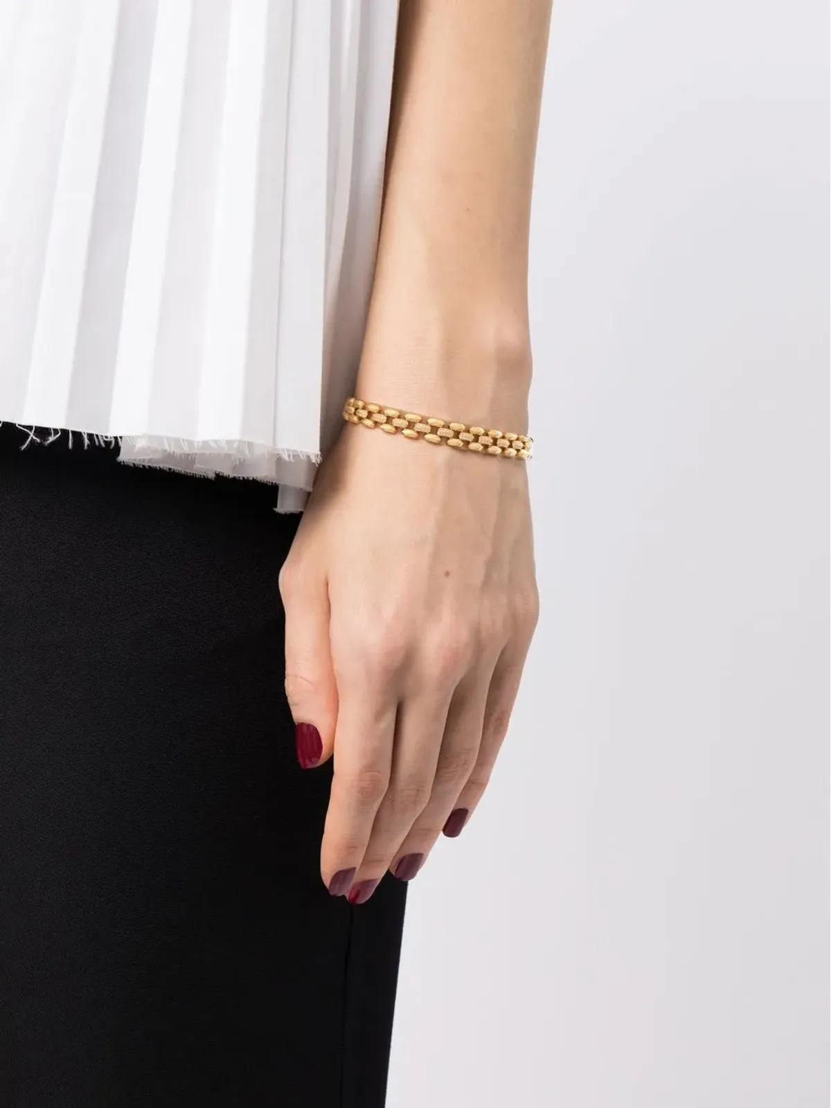 Lizzie Mandler Fine Jewelry 18Kイエローゴールド 三連クレオ ブレスレット - 画像2