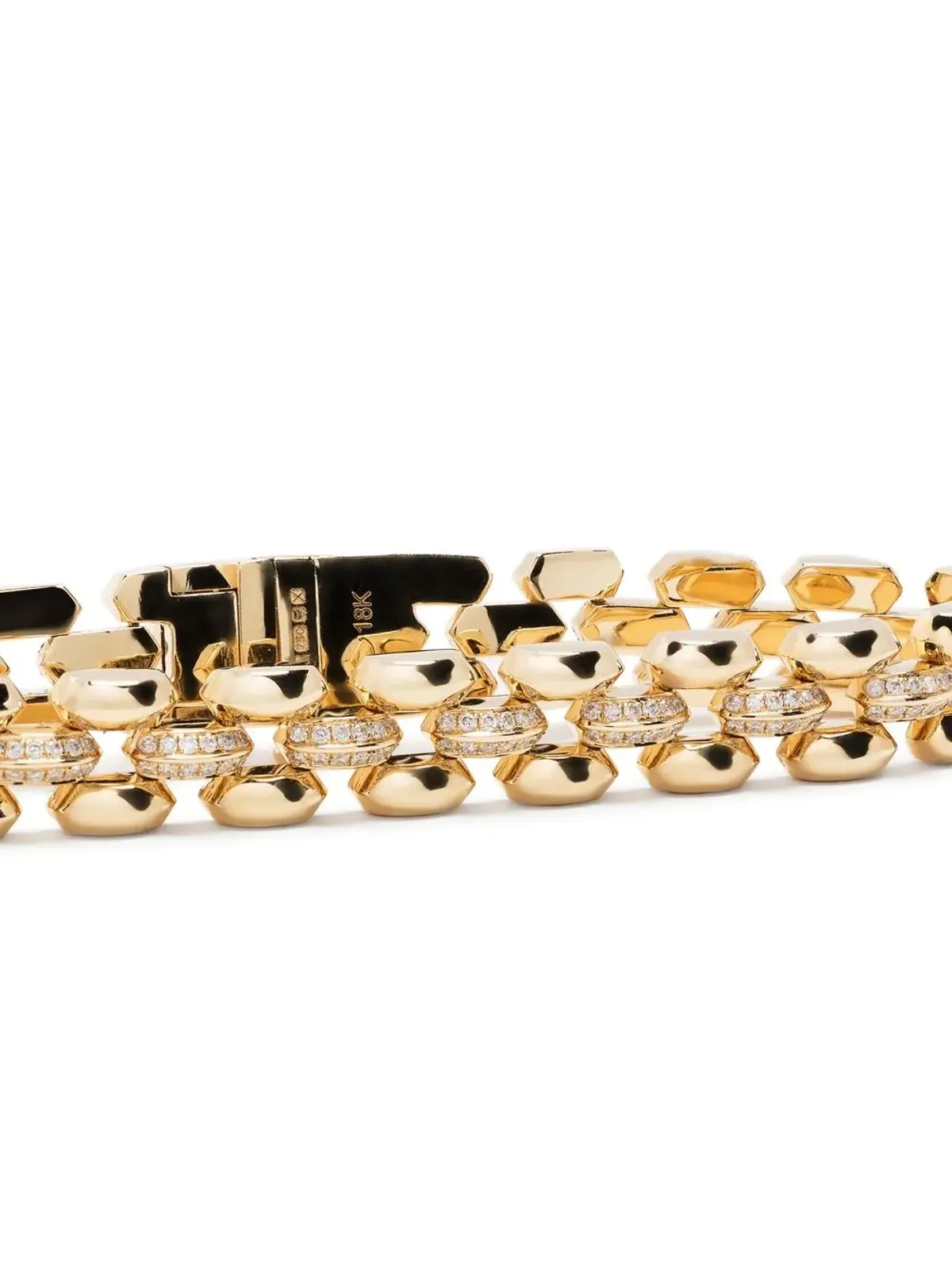 Lizzie Mandler Fine Jewelry 18Kイエローゴールド 三連クレオ ブレスレット - 画像3