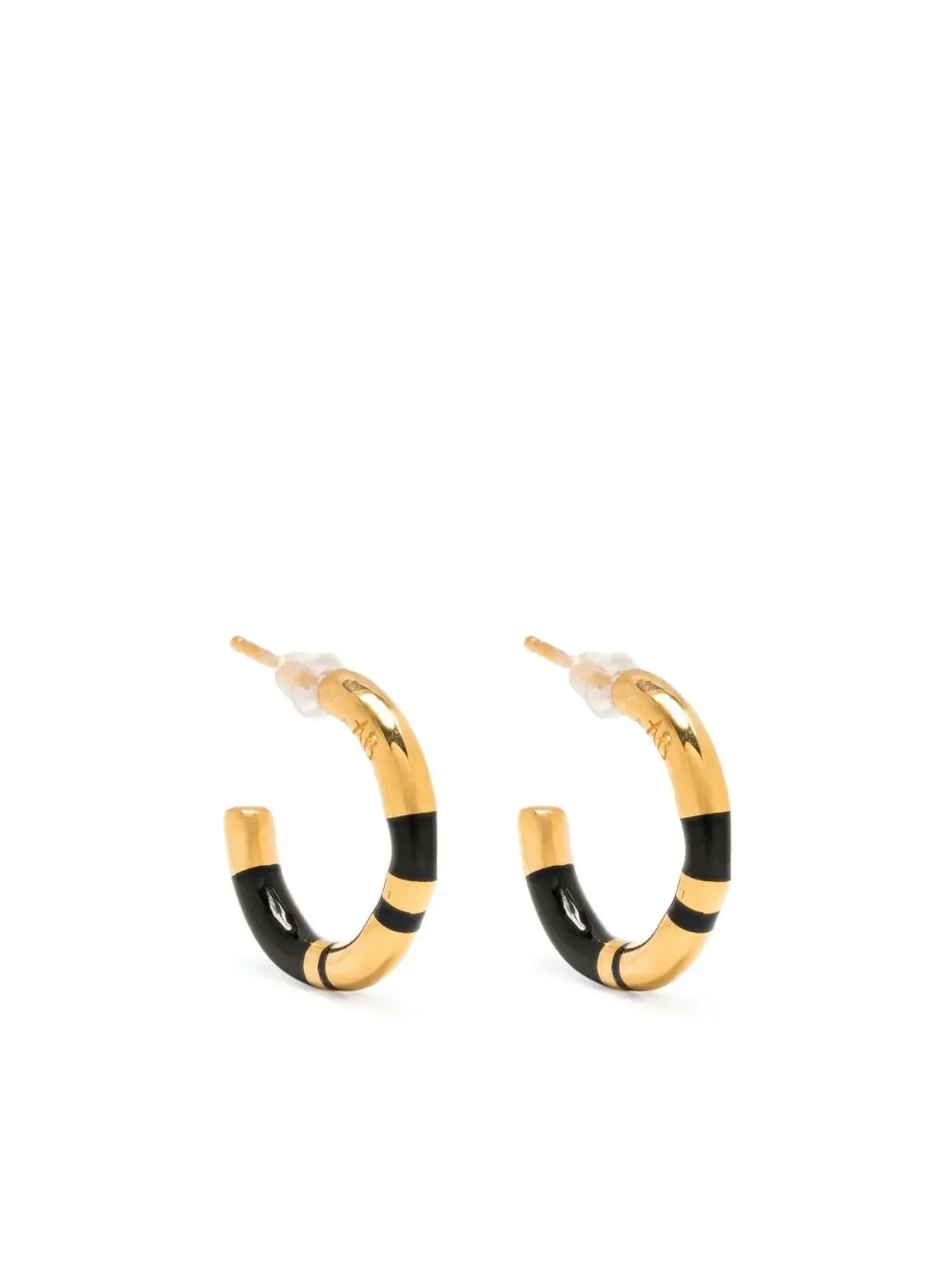 Aurelie Bidermann ポジターノ フープイヤリング ブラック - 画像1