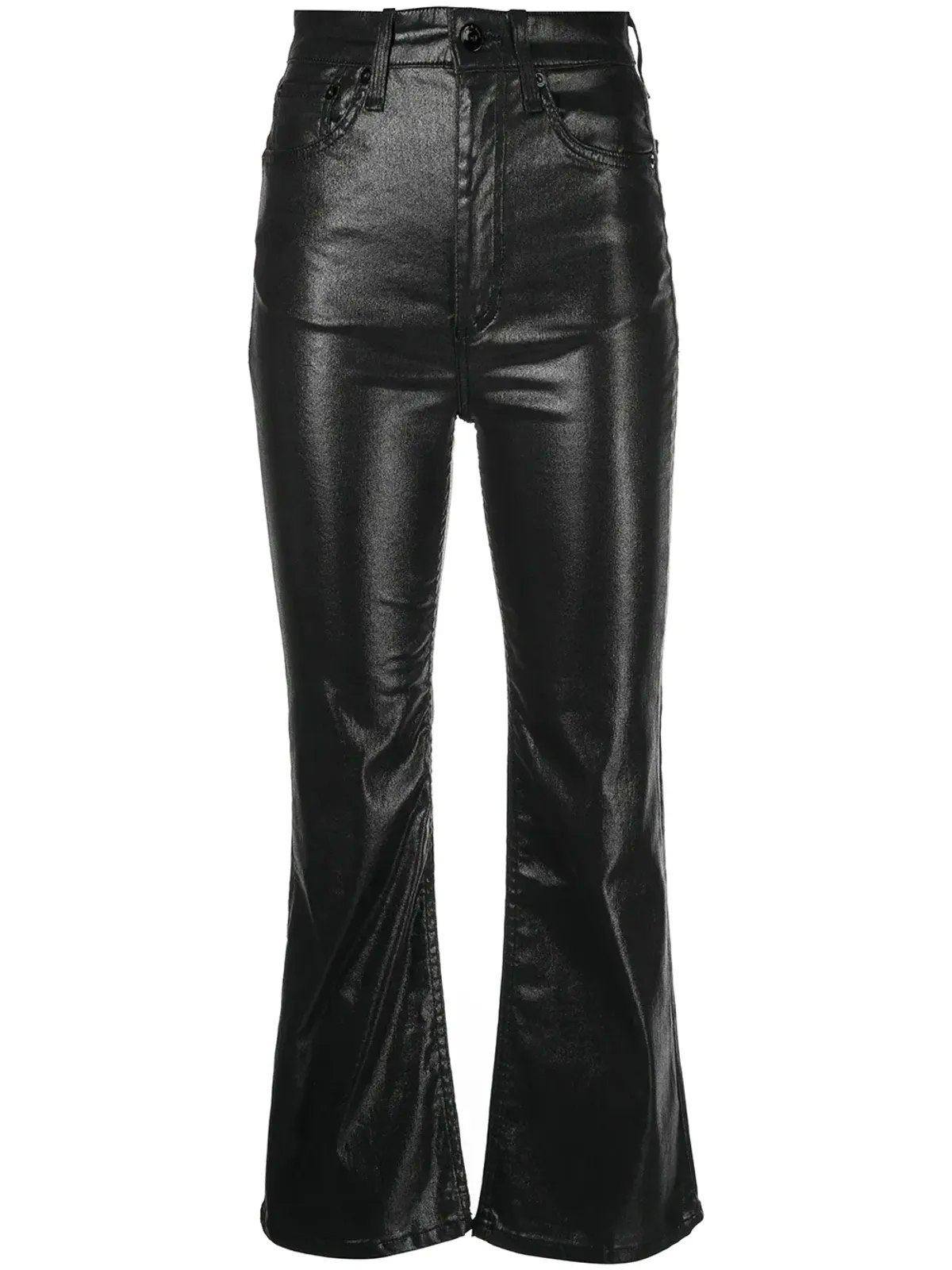 rag & bone コーティッド・フレア・クロップドジーンズ - 画像1