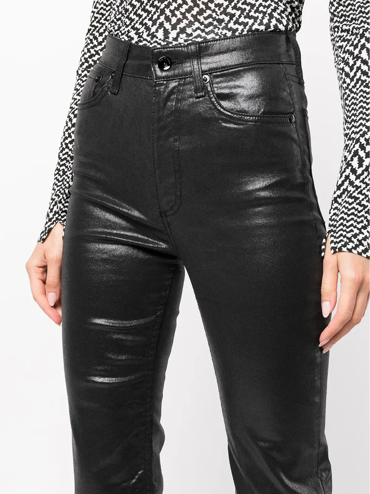 rag & bone コーティッド・フレア・クロップドジーンズ - 画像5