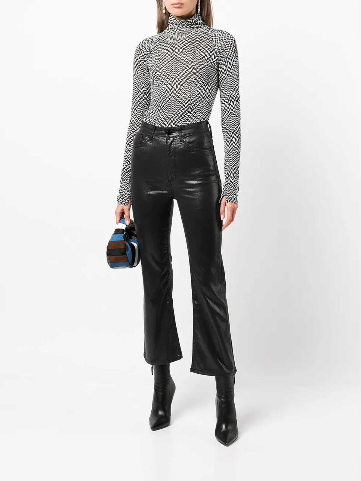 rag & bone コーティッド・フレア・クロップドジーンズ - 画像2