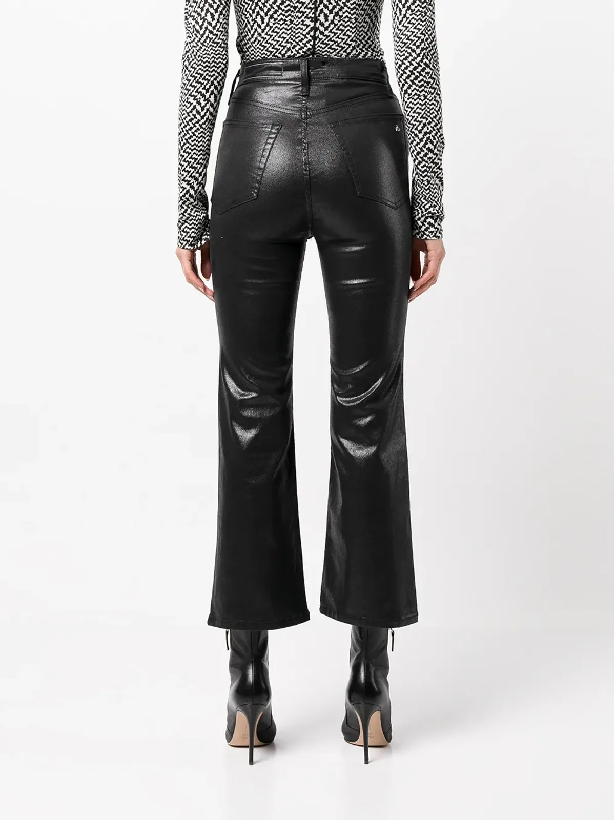 rag & bone コーティッド・フレア・クロップドジーンズ - 画像4