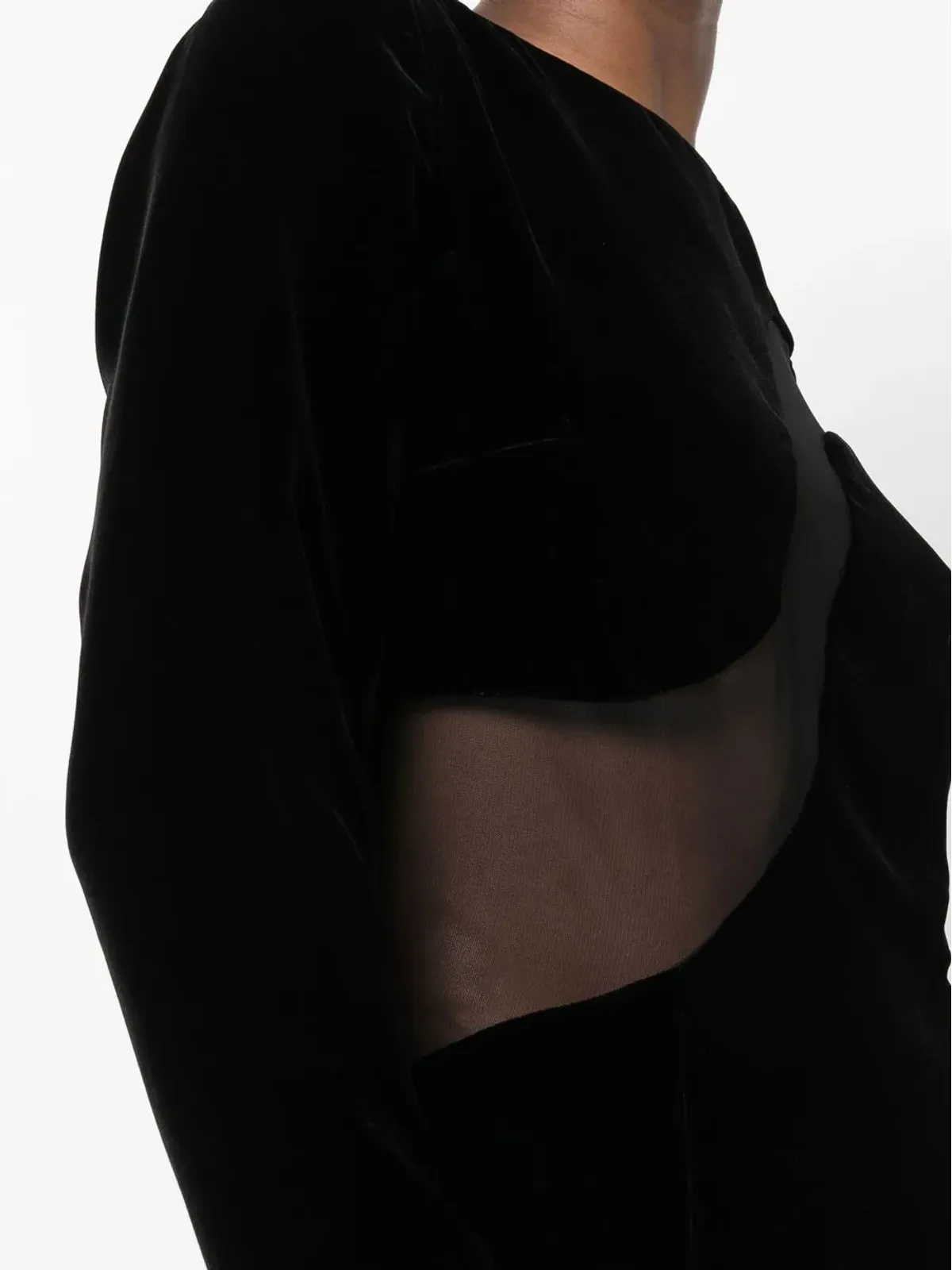 TOM FORD メッシュパネルベルベットガウン - 画像5