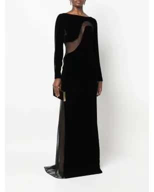 TOM FORD メッシュパネルベルベットガウン - サムネイル2