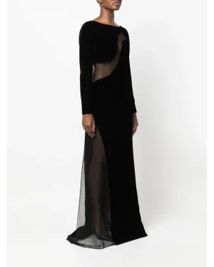TOM FORD メッシュパネルベルベットガウン - サムネイル3