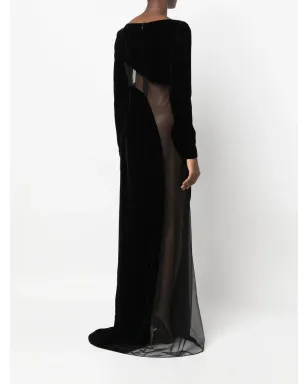 TOM FORD メッシュパネルベルベットガウン - サムネイル4