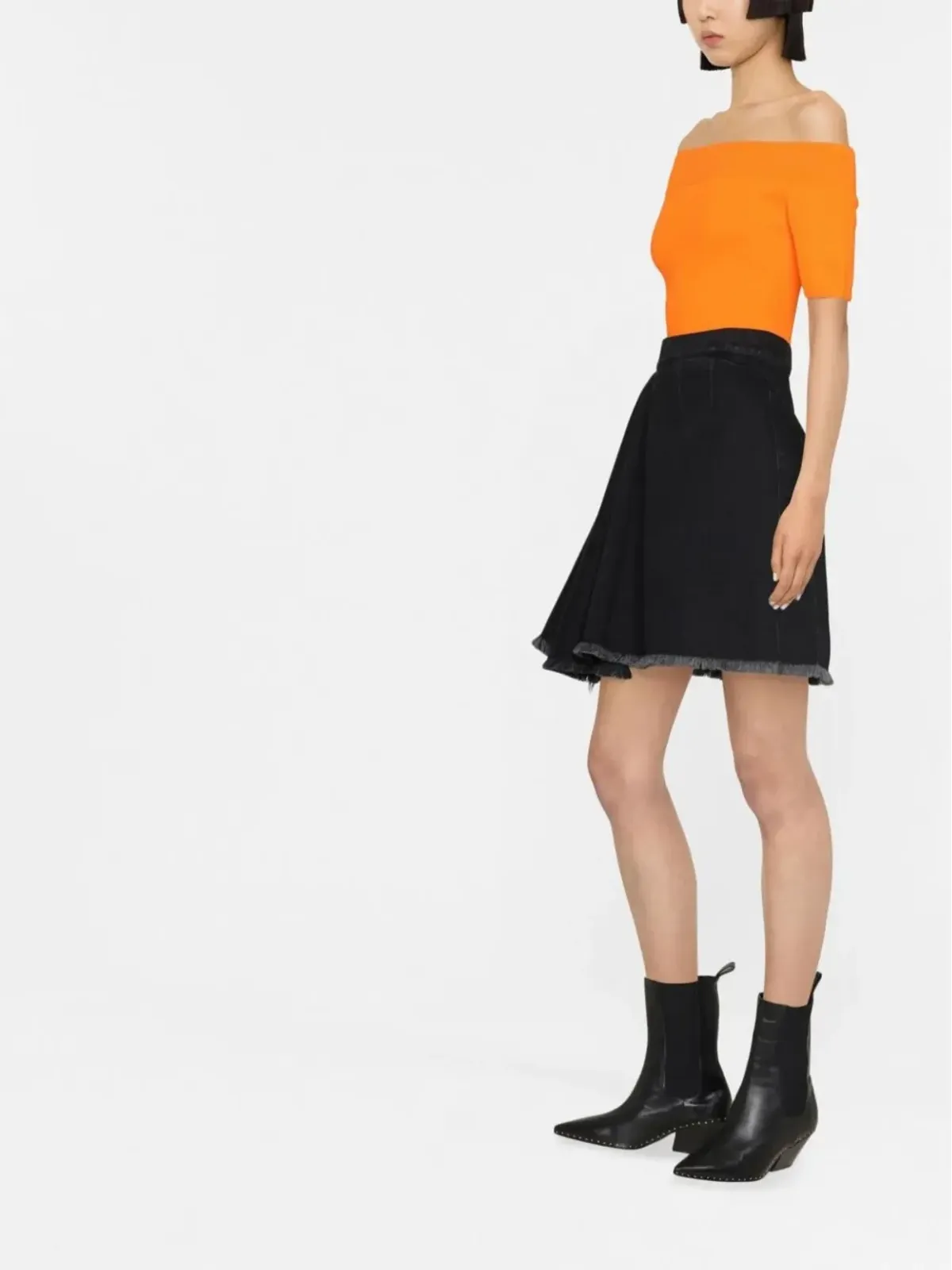 Alexander McQueen ハイウエストAラインスカート - ブラック - 画像3